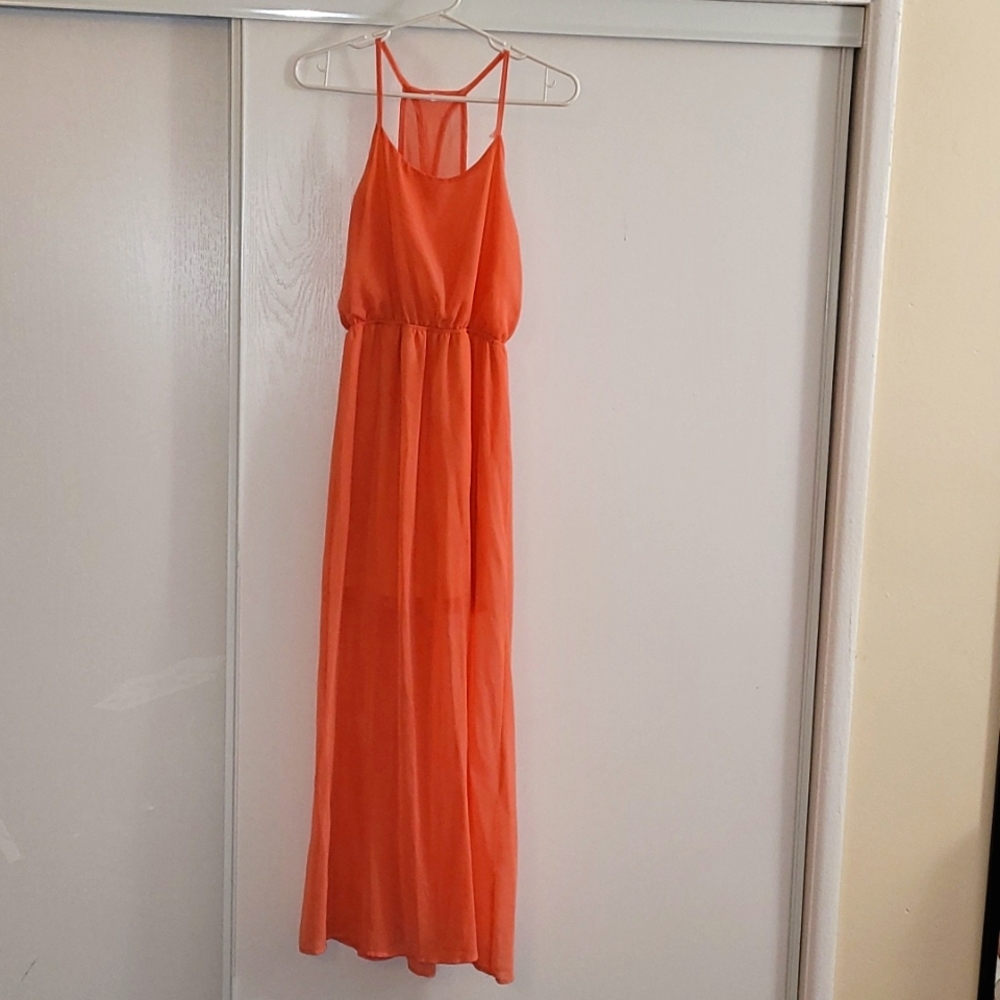 Size S, peachy long dress
